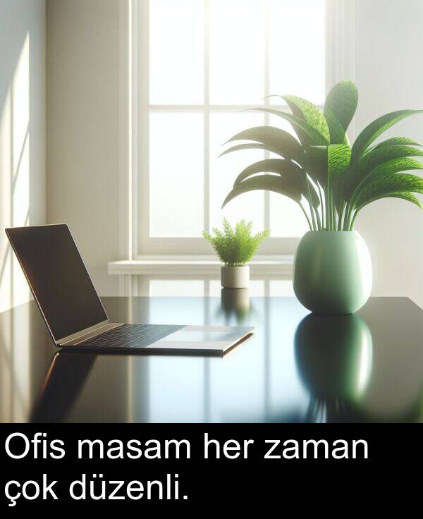 masam: Ofis masam her zaman çok düzenli.