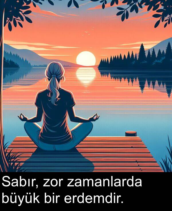 zamanlarda: Sabır, zor zamanlarda büyük bir erdemdir.