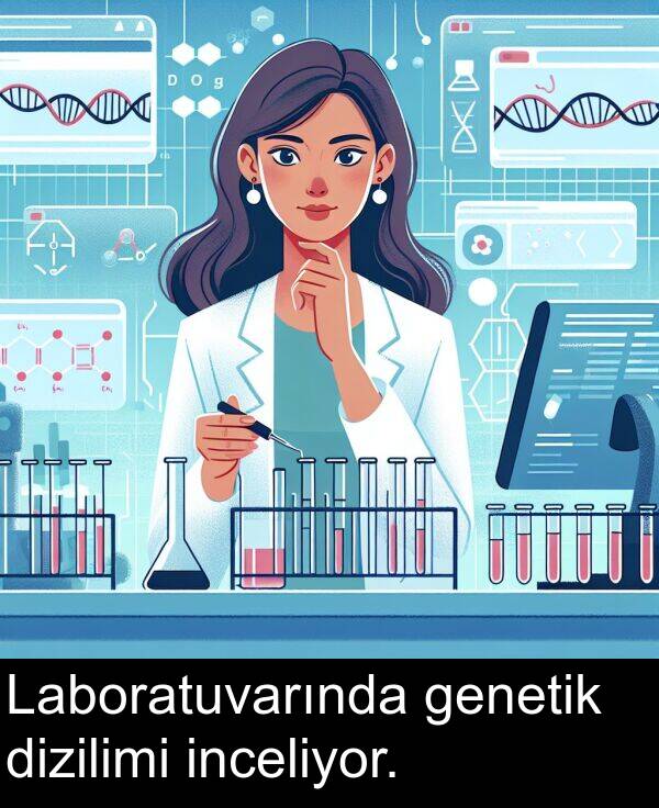 inceliyor: Laboratuvarında genetik dizilimi inceliyor.