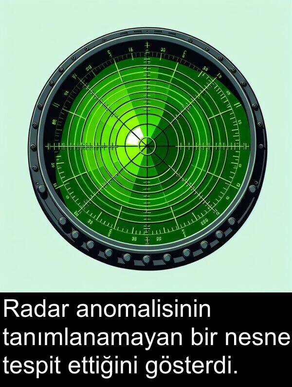 tanımlanamayan: Radar anomalisinin tanımlanamayan bir nesne tespit ettiğini gösterdi.