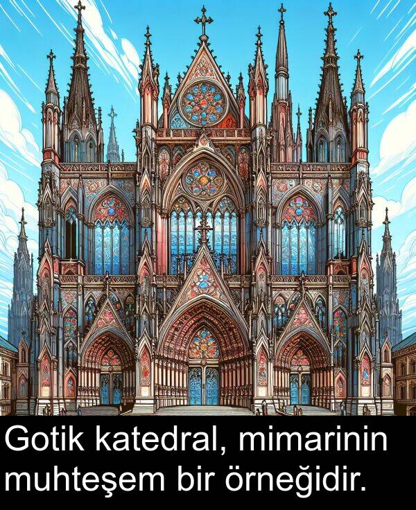 katedral: Gotik katedral, mimarinin muhteşem bir örneğidir.