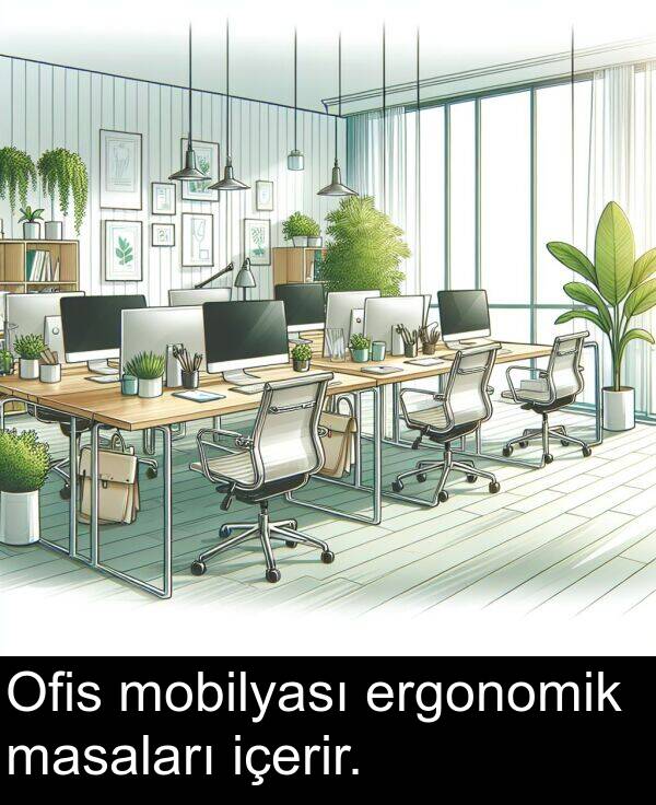 içerir: Ofis mobilyası ergonomik masaları içerir.