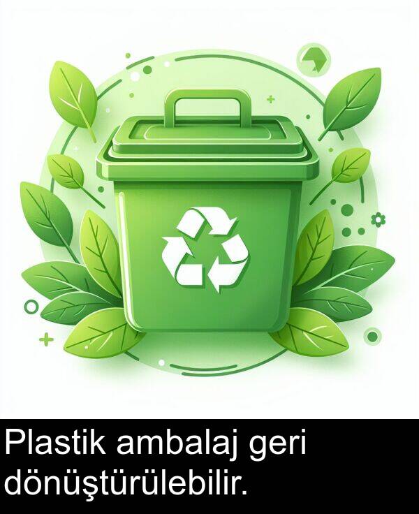 geri: Plastik ambalaj geri dönüştürülebilir.