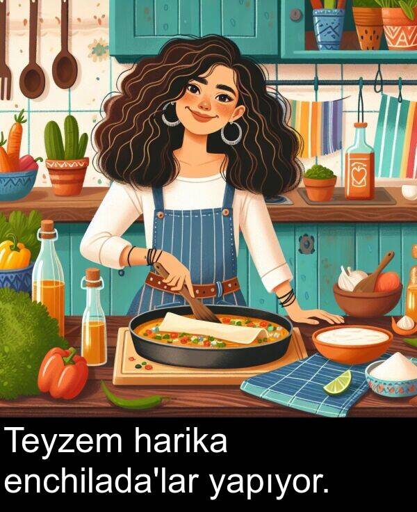 harika: Teyzem harika enchilada'lar yapıyor.