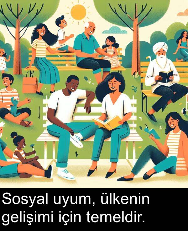 uyum: Sosyal uyum, ülkenin gelişimi için temeldir.