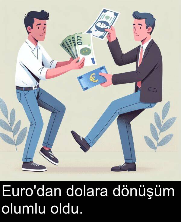 oldu: Euro'dan dolara dönüşüm olumlu oldu.