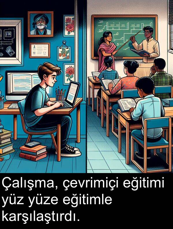 çevrimiçi: Çalışma, çevrimiçi eğitimi yüz yüze eğitimle karşılaştırdı.