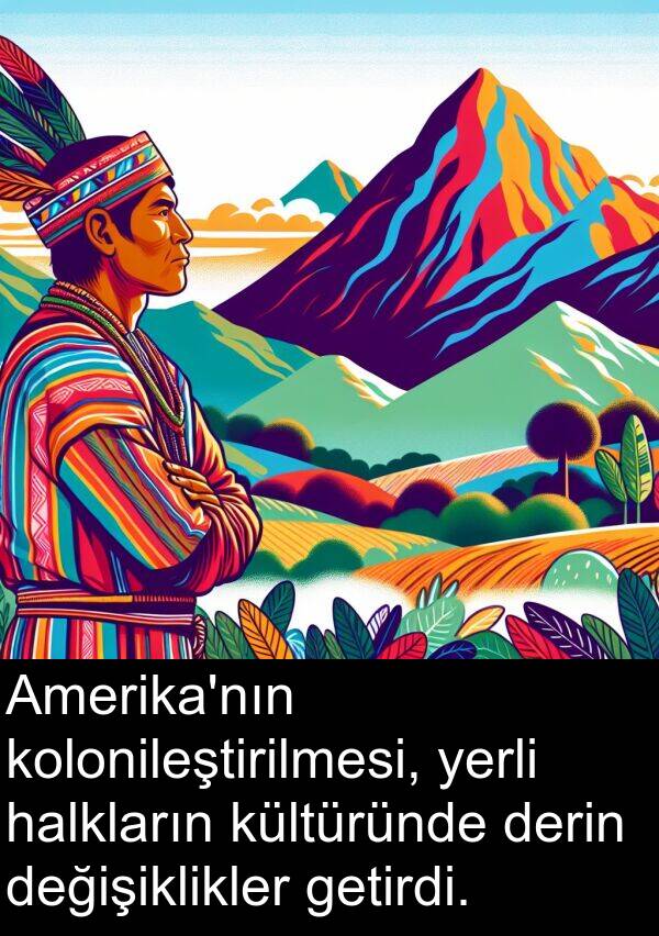 değişiklikler: Amerika'nın kolonileştirilmesi, yerli halkların kültüründe derin değişiklikler getirdi.