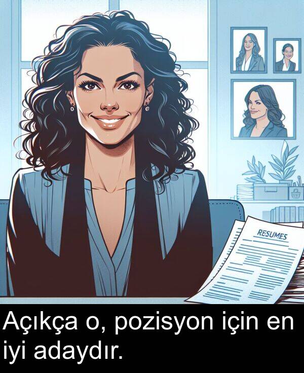 adaydır: Açıkça o, pozisyon için en iyi adaydır.