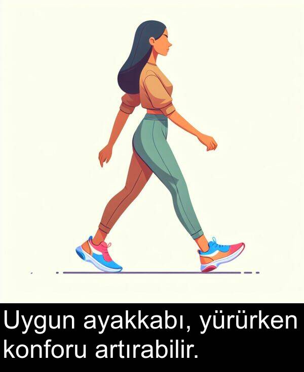 yürürken: Uygun ayakkabı, yürürken konforu artırabilir.