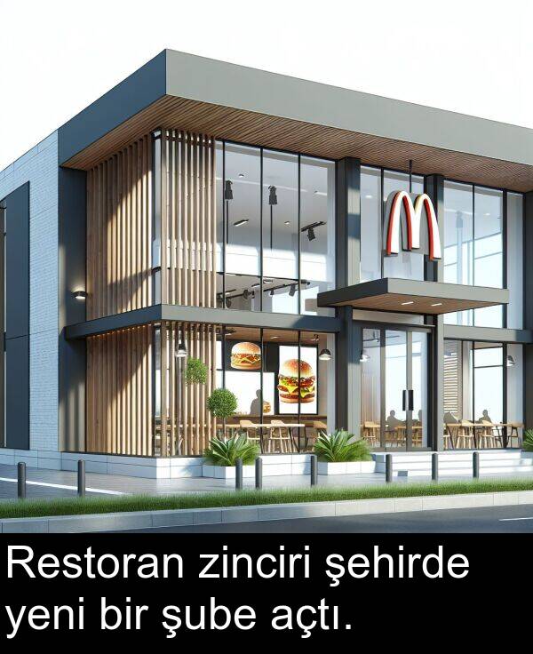 açtı: Restoran zinciri şehirde yeni bir şube açtı.