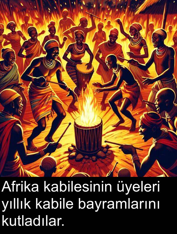 kabilesinin: Afrika kabilesinin üyeleri yıllık kabile bayramlarını kutladılar.