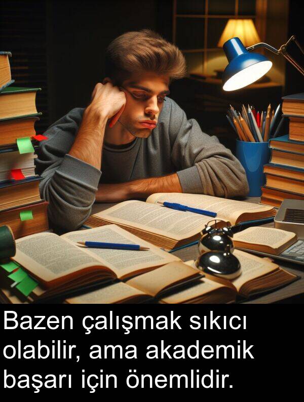 çalışmak: Bazen çalışmak sıkıcı olabilir, ama akademik başarı için önemlidir.