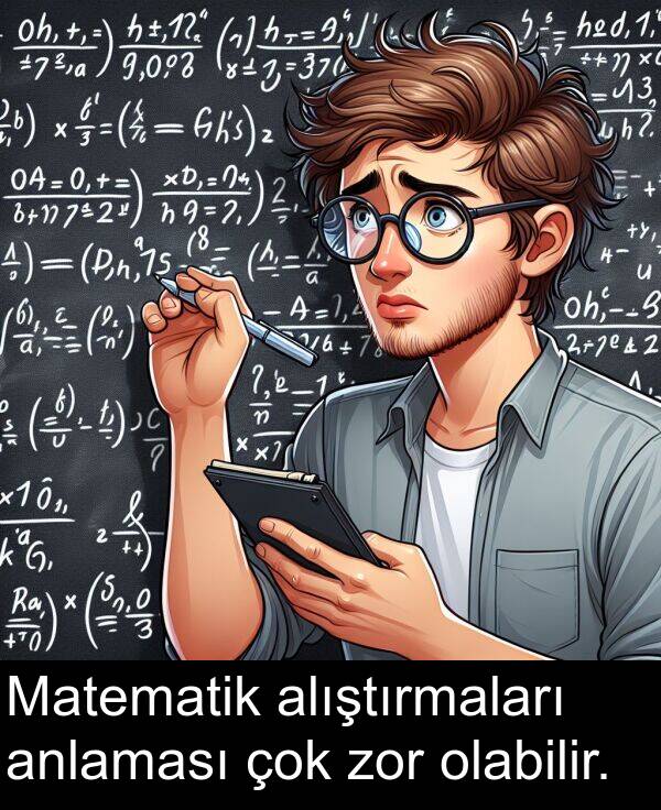 olabilir: Matematik alıştırmaları anlaması çok zor olabilir.