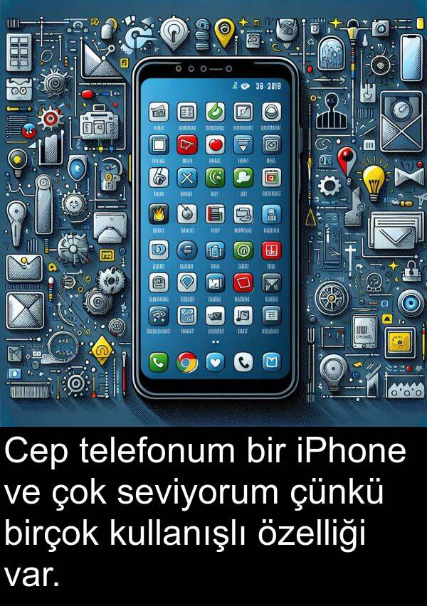 iPhone: Cep telefonum bir iPhone ve çok seviyorum çünkü birçok kullanışlı özelliği var.