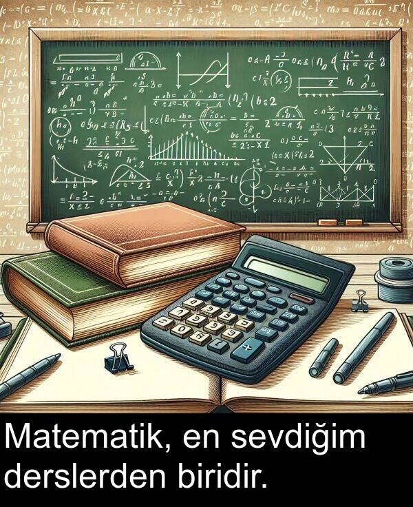 derslerden: Matematik, en sevdiğim derslerden biridir.