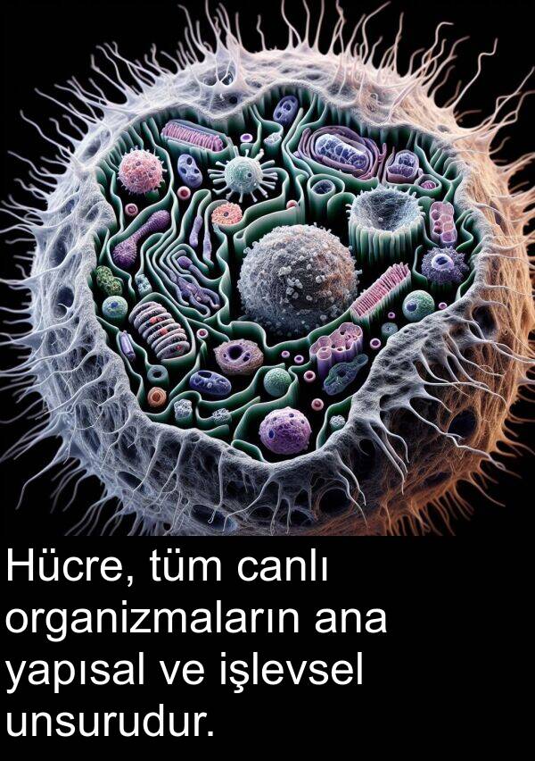 yapısal: Hücre, tüm canlı organizmaların ana yapısal ve işlevsel unsurudur.