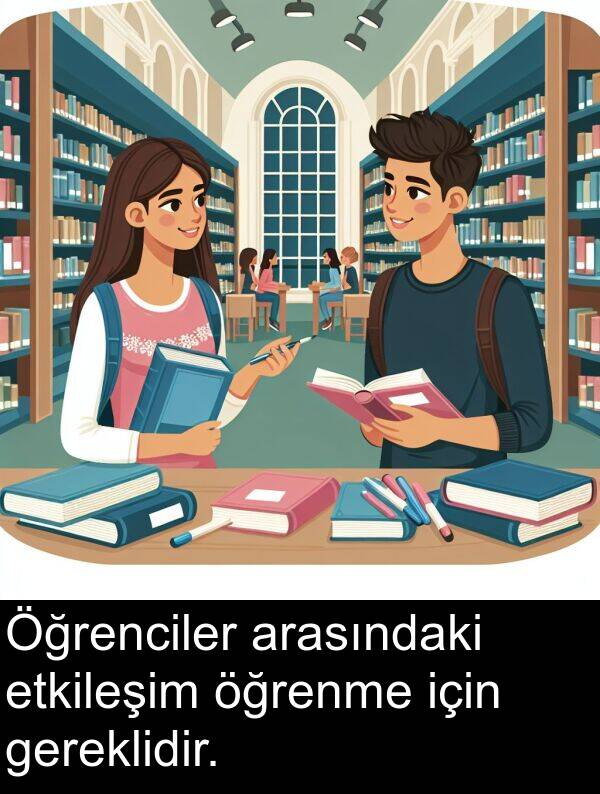 gereklidir: Öğrenciler arasındaki etkileşim öğrenme için gereklidir.