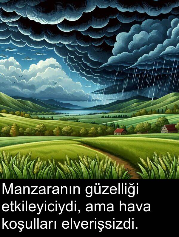 hava: Manzaranın güzelliği etkileyiciydi, ama hava koşulları elverişsizdi.