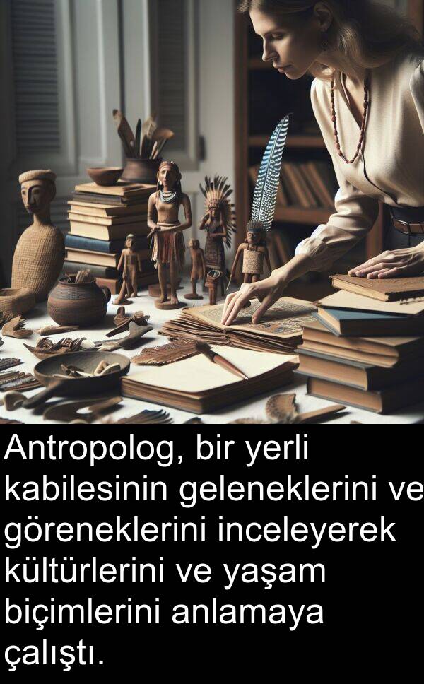 kabilesinin: Antropolog, bir yerli kabilesinin geleneklerini ve göreneklerini inceleyerek kültürlerini ve yaşam biçimlerini anlamaya çalıştı.