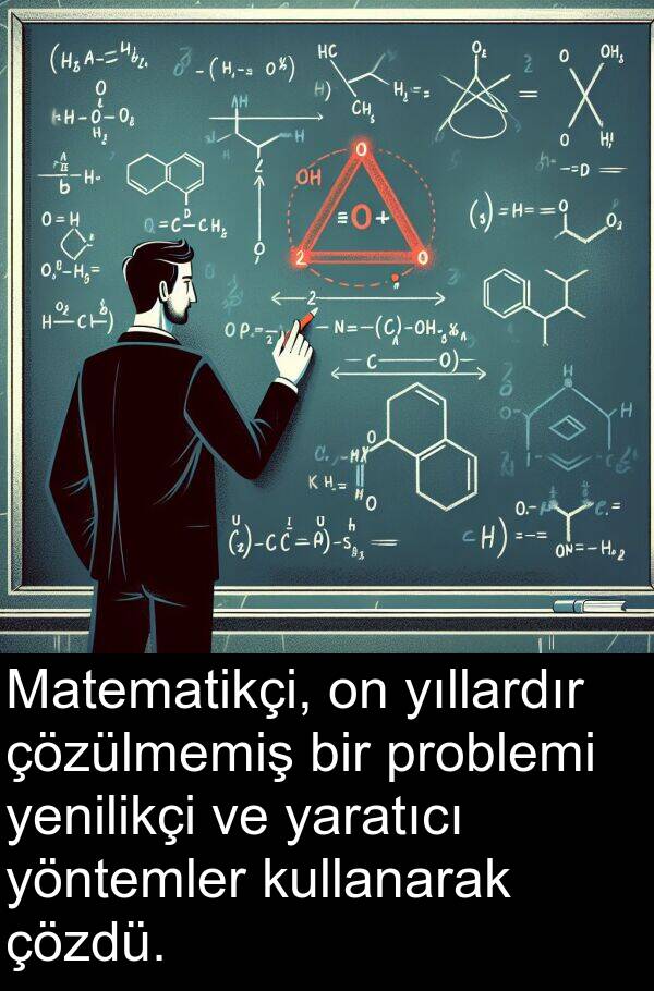 yaratıcı: Matematikçi, on yıllardır çözülmemiş bir problemi yenilikçi ve yaratıcı yöntemler kullanarak çözdü.