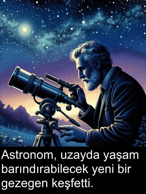 uzayda: Astronom, uzayda yaşam barındırabilecek yeni bir gezegen keşfetti.