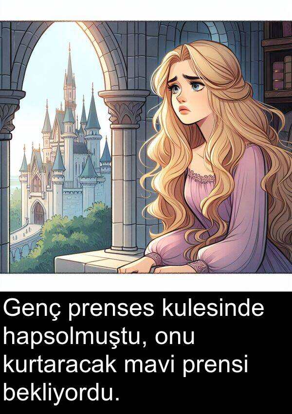hapsolmuştu: Genç prenses kulesinde hapsolmuştu, onu kurtaracak mavi prensi bekliyordu.