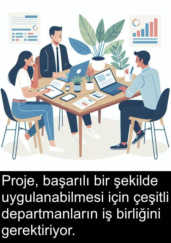 uygulanabilmesi: Proje, başarılı bir şekilde uygulanabilmesi için çeşitli departmanların iş birliğini gerektiriyor.