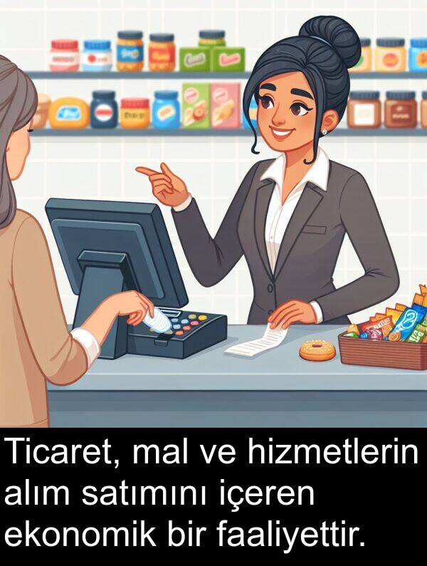 satımını: Ticaret, mal ve hizmetlerin alım satımını içeren ekonomik bir faaliyettir.