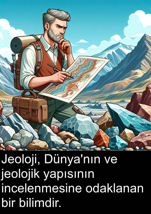 yapısının: Jeoloji, Dünya'nın ve jeolojik yapısının incelenmesine odaklanan bir bilimdir.