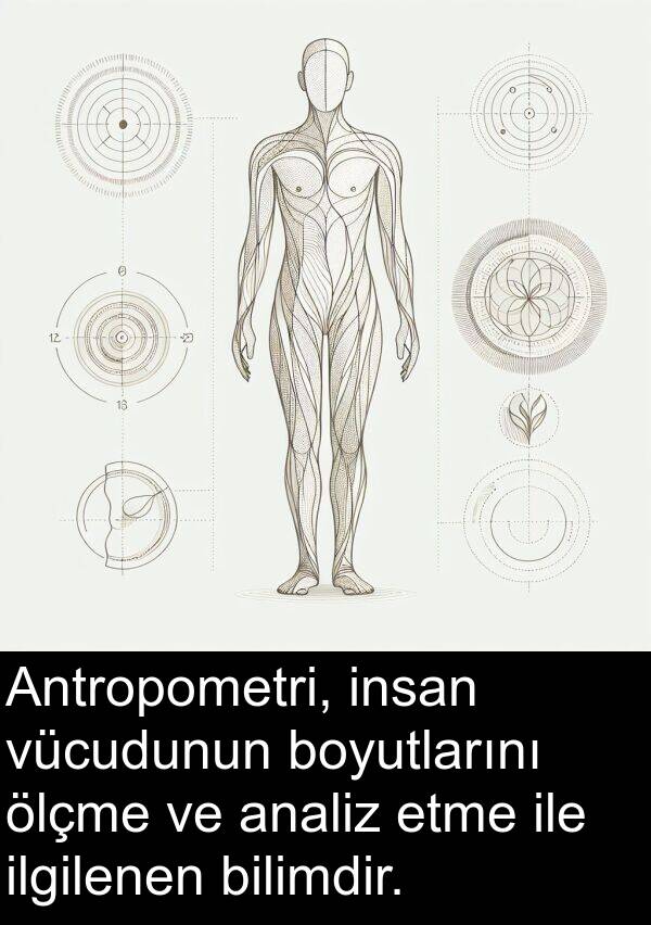 vücudunun: Antropometri, insan vücudunun boyutlarını ölçme ve analiz etme ile ilgilenen bilimdir.