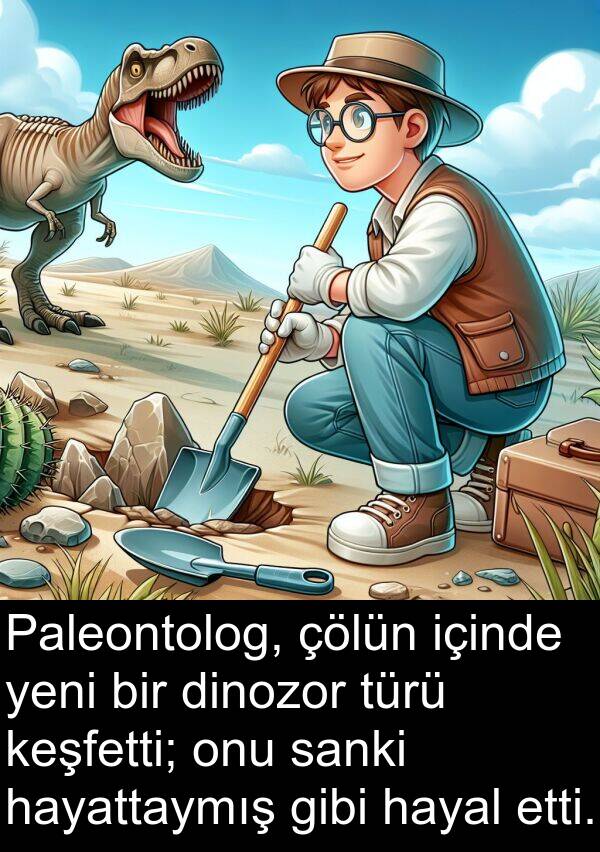 hayattaymış: Paleontolog, çölün içinde yeni bir dinozor türü keşfetti; onu sanki hayattaymış gibi hayal etti.