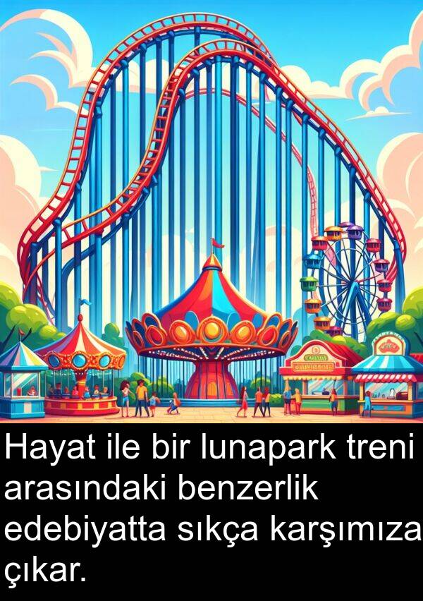 lunapark: Hayat ile bir lunapark treni arasındaki benzerlik edebiyatta sıkça karşımıza çıkar.