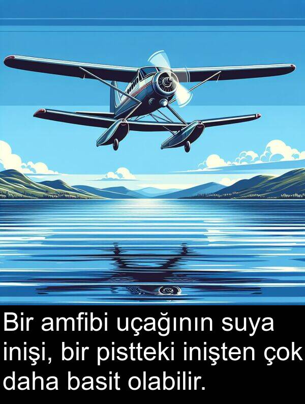 uçağının: Bir amfibi uçağının suya inişi, bir pistteki inişten çok daha basit olabilir.