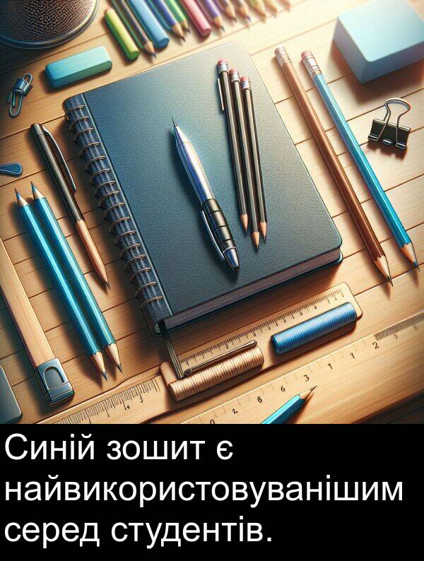 найвикористовуванішим: Синій зошит є найвикористовуванішим серед студентів.