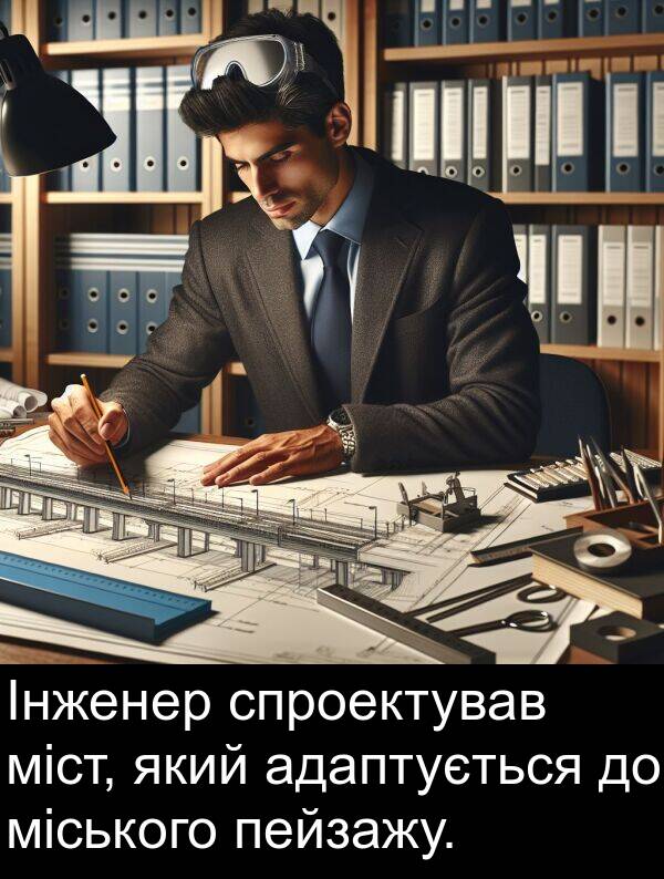 міського: Інженер спроектував міст, який адаптується до міського пейзажу.
