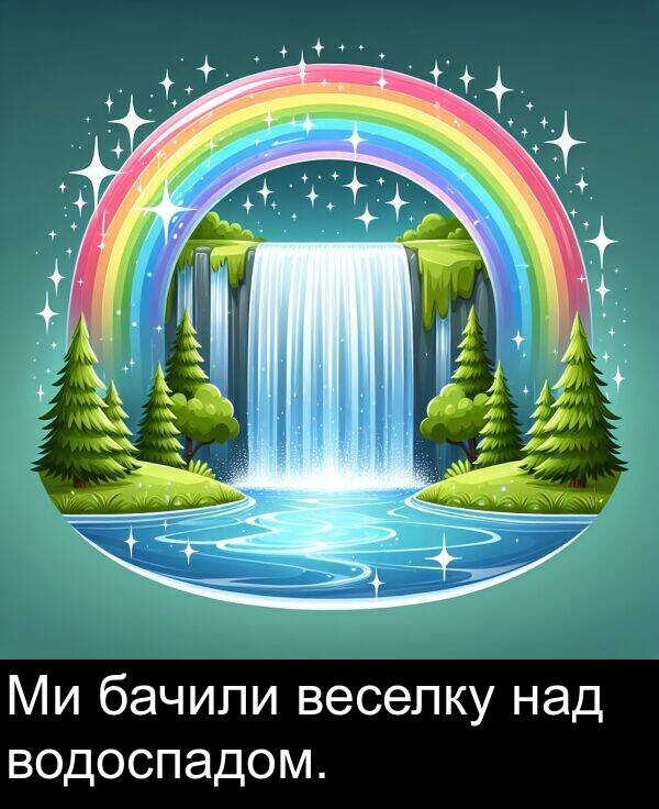 бачили: Ми бачили веселку над водоспадом.