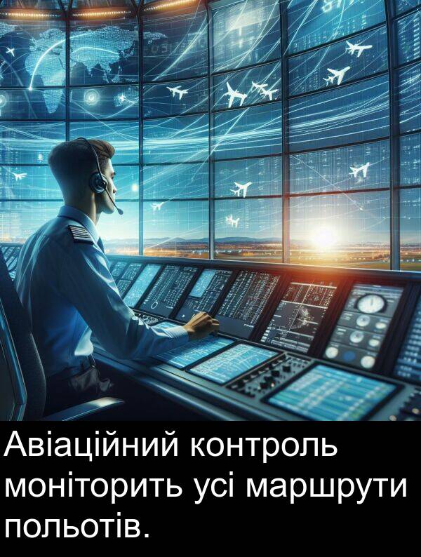 маршрути: Авіаційний контроль моніторить усі маршрути польотів.