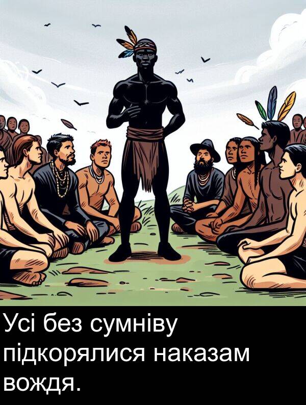 підкорялися: Усі без сумніву підкорялися наказам вождя.