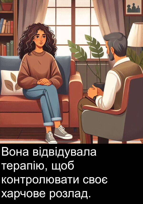 харчове: Вона відвідувала терапію, щоб контролювати своє харчове розлад.