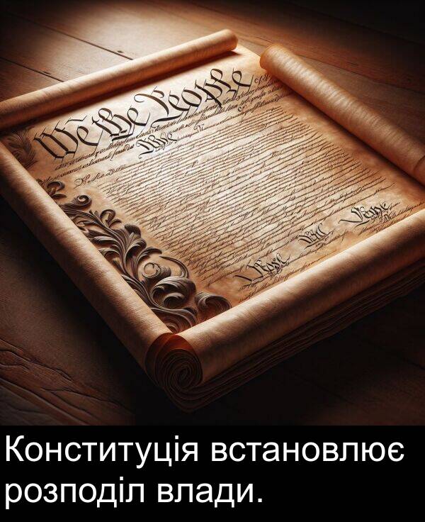 розподіл: Конституція встановлює розподіл влади.