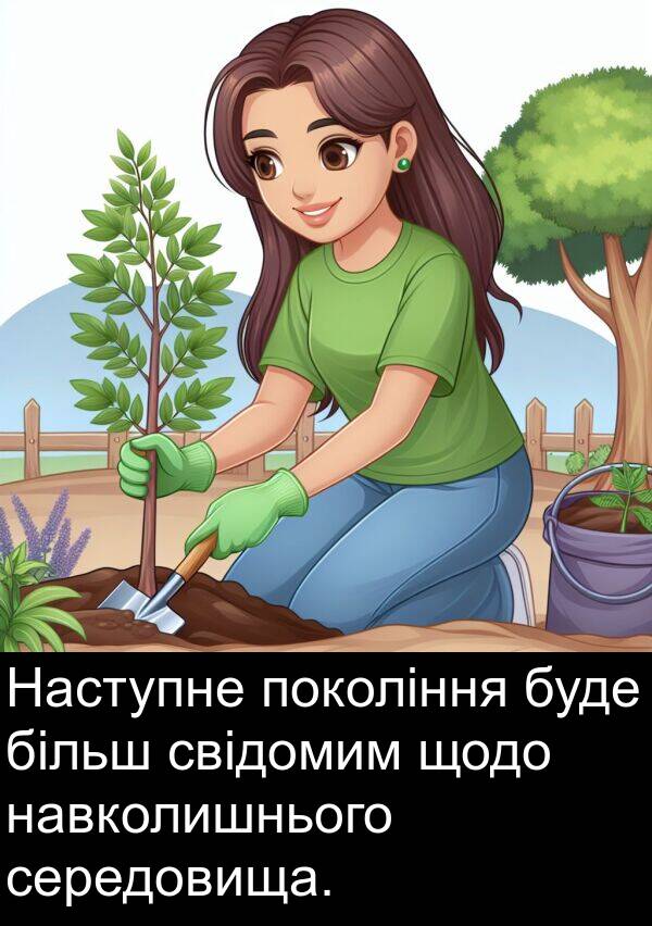 щодо: Наступне покоління буде більш свідомим щодо навколишнього середовища.