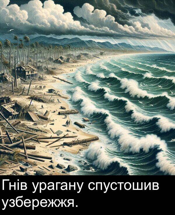 узбережжя: Гнів урагану спустошив узбережжя.