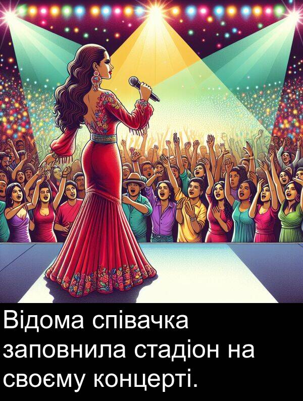 своєму: Відома співачка заповнила стадіон на своєму концерті.