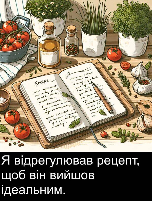 щоб: Я відрегулював рецепт, щоб він вийшов ідеальним.