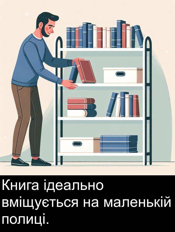 маленькій: Книга ідеально вміщується на маленькій полиці.