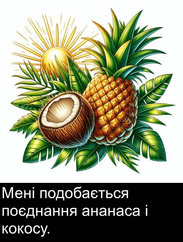 ананаса: Мені подобається поєднання ананаса і кокосу.