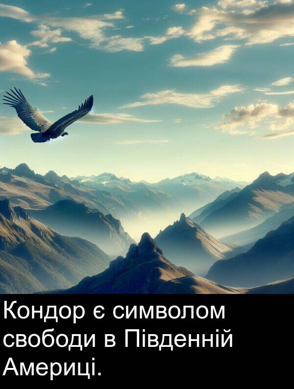 свободи: Кондор є символом свободи в Південній Америці.