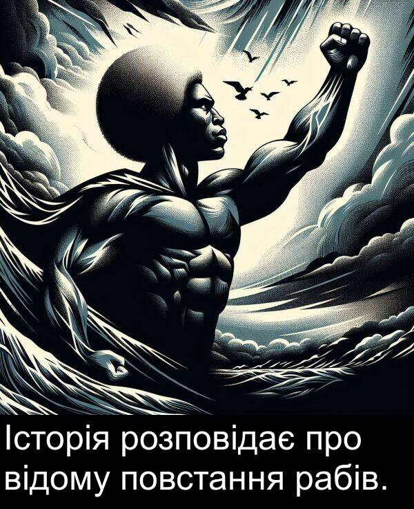 рабів: Історія розповідає про відому повстання рабів.