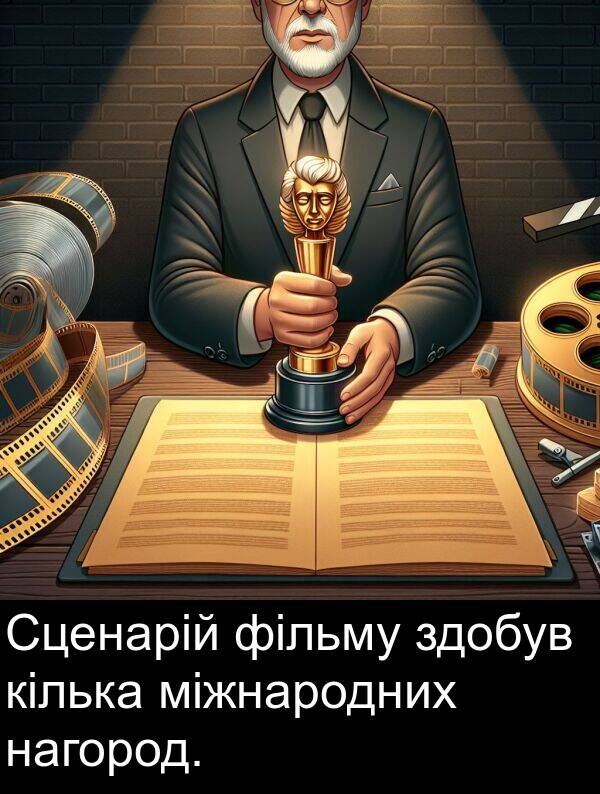 міжнародних: Сценарій фільму здобув кілька міжнародних нагород.